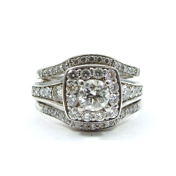 Halo Diamond Engagement Ring Set Joint Venture Jewelry Cary, NC