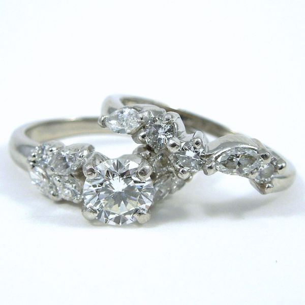 Platinum Diamond Engagement Ring & Wedding Band Set Image 3 Joint Venture Jewelry Cary, NC