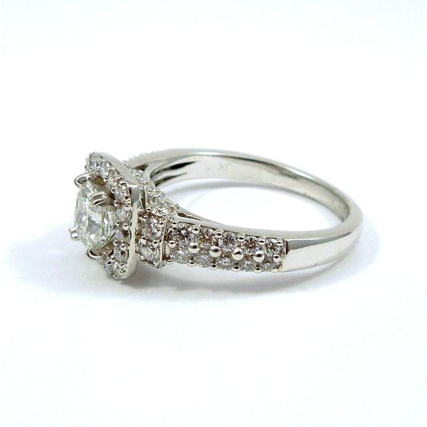 Cushion Cut Halo Diamond Engagement Ring Image 3 Joint Venture Jewelry Cary, NC