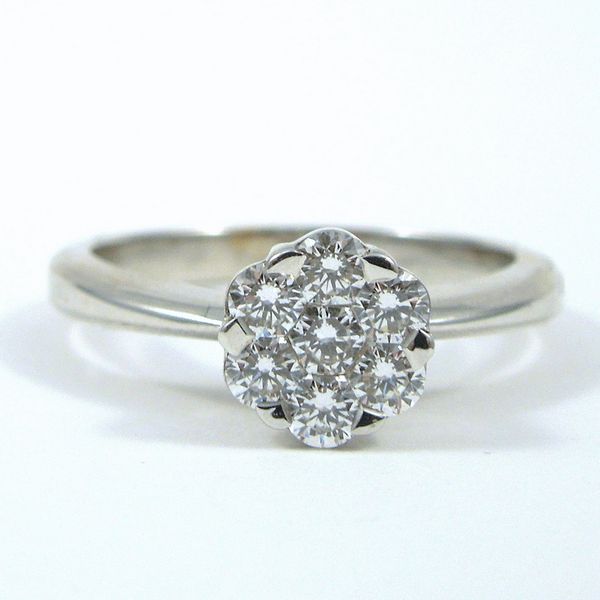Cluster Diamond Engagement Ring Joint Venture Jewelry Cary, NC