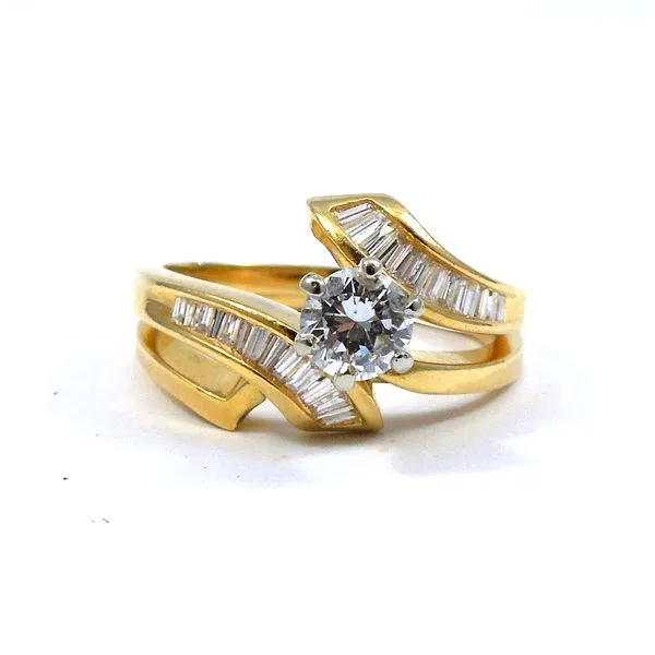 Bypass Style Diamond Engagement Ring Set Joint Venture Jewelry Cary, NC