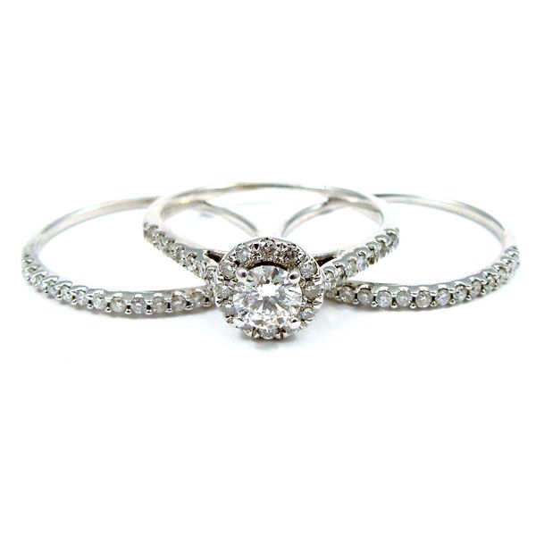 Diamond Halo Engagement Ring Set Joint Venture Jewelry Cary, NC