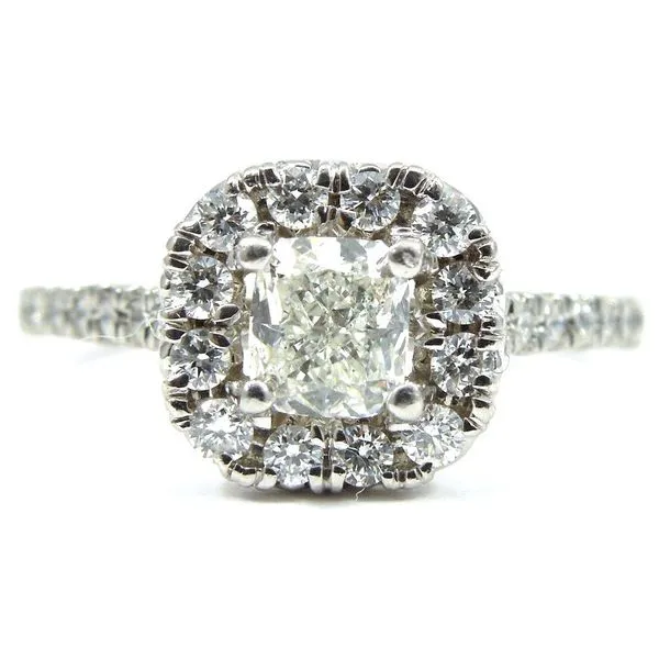 Cushion Cut Halo Diamond Engagement Ring Image 2 Joint Venture Jewelry Cary, NC