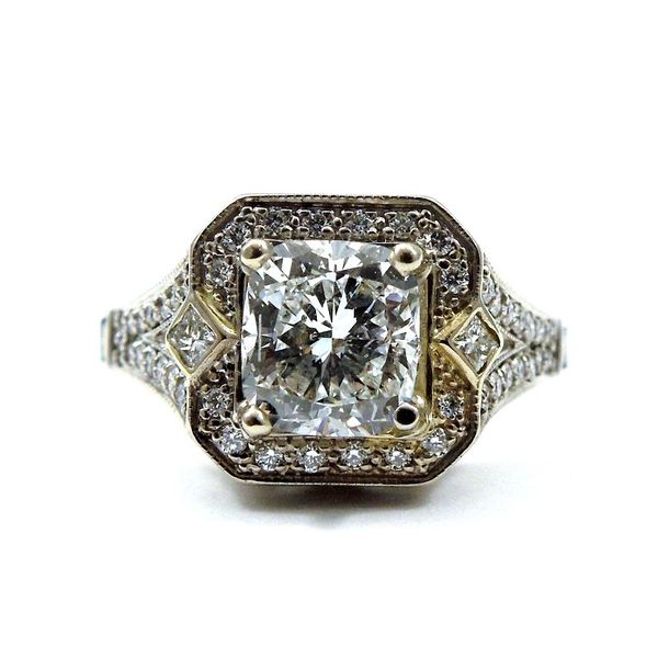 Cushion Cut Halo Diamond Engagement Ring Joint Venture Jewelry Cary, NC