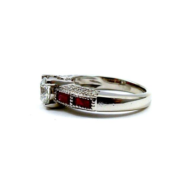 Ruby Accented Diamond Engagement Ring Image 2 Joint Venture Jewelry Cary, NC