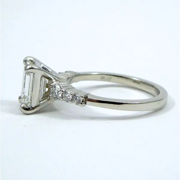 Emerald Cut Diamond Engagement Ring with Matching Band Image 3 Joint Venture Jewelry Cary, NC