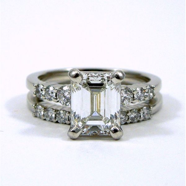 Emerald Cut Diamond Engagement Ring with Matching Band Joint Venture Jewelry Cary, NC