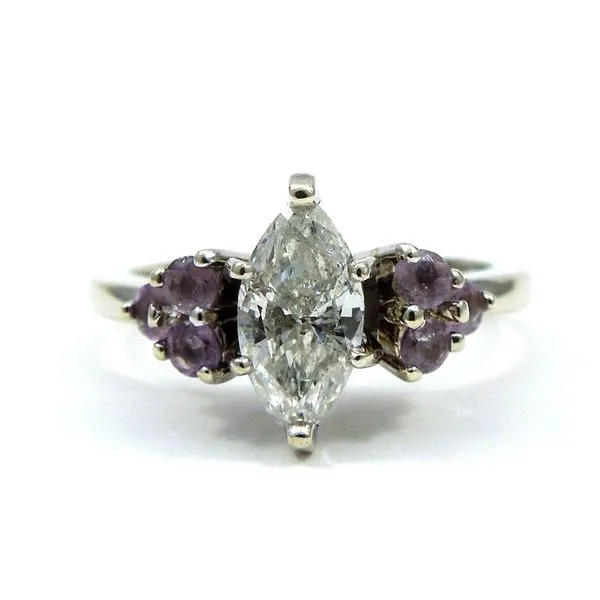 Marquise Cut Diamond Engagement Ring with Amethyst Joint Venture Jewelry Cary, NC