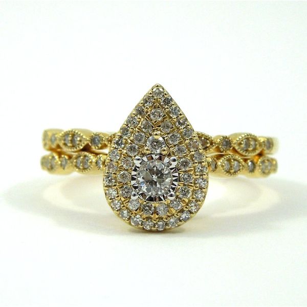 Cluster Diamond Engagement Ring and Wedding Band Set Joint Venture Jewelry Cary, NC