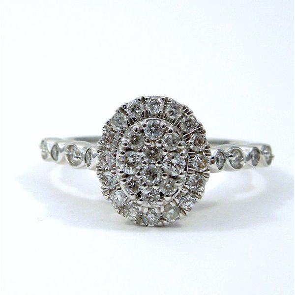 Oval Shaped Cluster Diamond Engagement Ring Joint Venture Jewelry Cary, NC