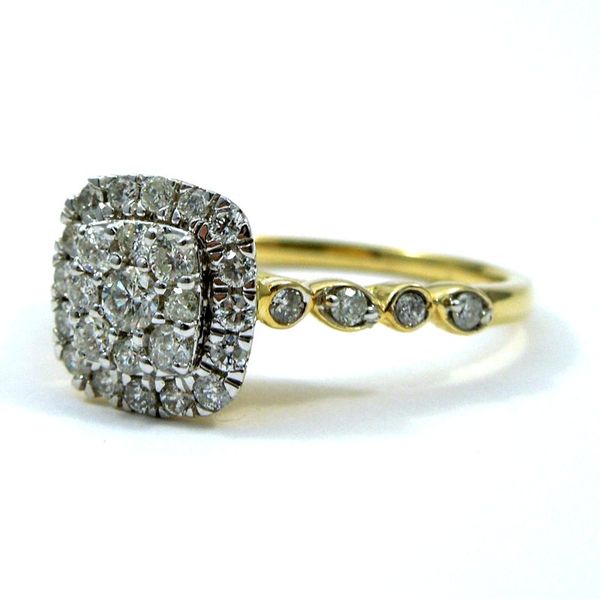 Cushion Shaped Cluster Diamond Engagement Ring Image 2 Joint Venture Jewelry Cary, NC