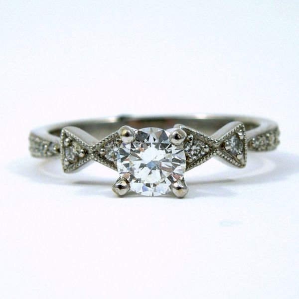 Diamond Engagement Ring with Bow Details Joint Venture Jewelry Cary, NC
