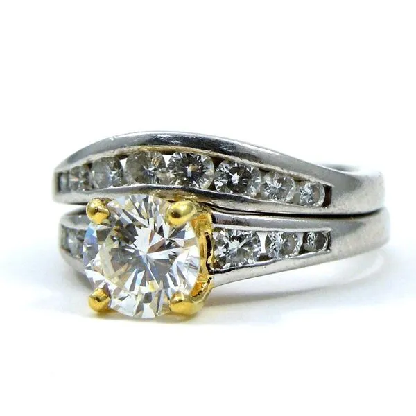 Two Tone Diamond Engagement Ring Set Image 2 Joint Venture Jewelry Cary, NC