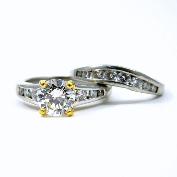Two Tone Diamond Engagement Ring Set Image 3 Joint Venture Jewelry Cary, NC