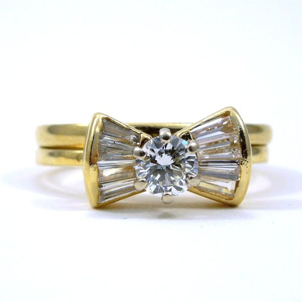 Diamond Bow Engagement Ring Set Joint Venture Jewelry Cary, NC