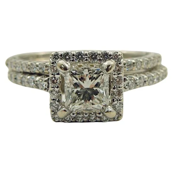 Princess Cut Halo Diamond Engagement Ring Joint Venture Jewelry Cary, NC