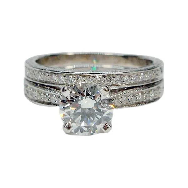 Diamond Engagement Ring and Matching Band Set Joint Venture Jewelry Cary, NC