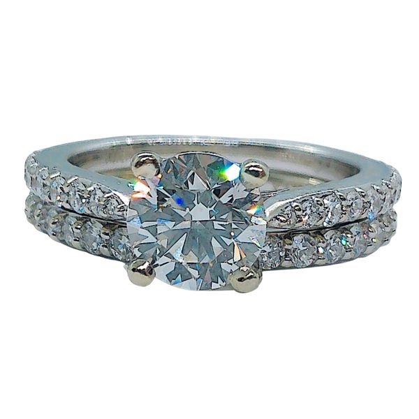 Diamond Engagement Ring with Matching Diamond Wedding Band Joint Venture Jewelry Cary, NC