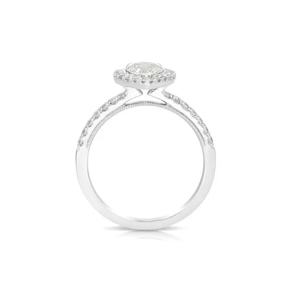 Pear Cut Diamond Halo Engagement Ring Image 3 Joint Venture Jewelry Cary, NC