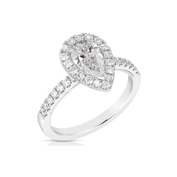 Pear Cut Diamond Halo Engagement Ring Joint Venture Jewelry Cary, NC