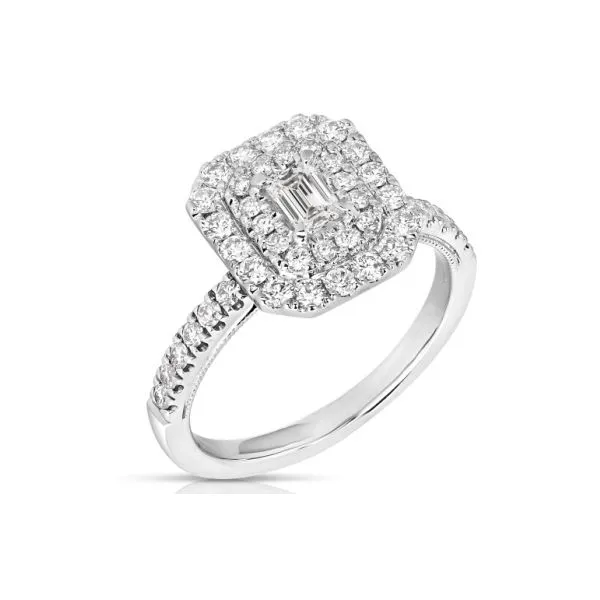 Emerald Cut Diamond Double Halo Engagement Ring Joint Venture Jewelry Cary, NC