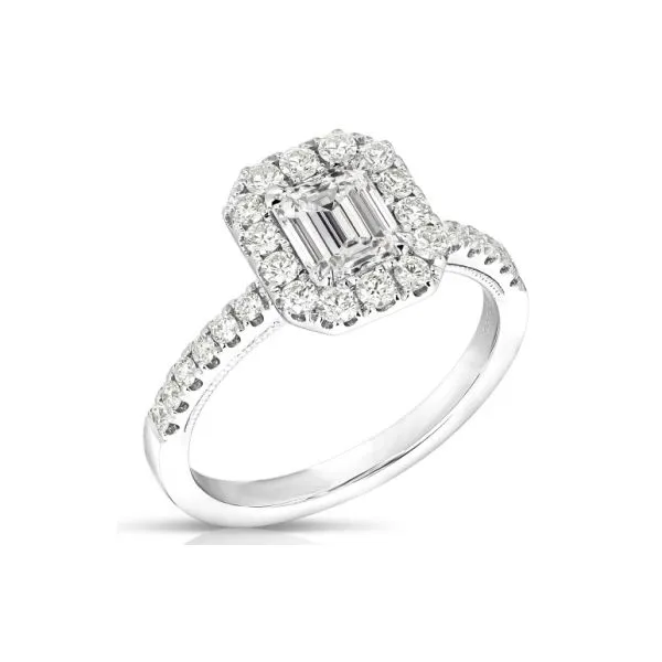 Emerald Cut Halo Diamond Engagement Ring Joint Venture Jewelry Cary, NC