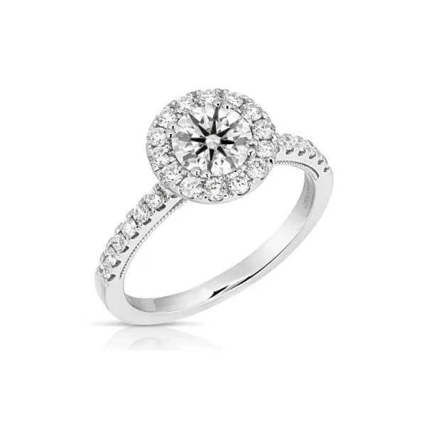 Round Brilliant Halo Diamond Engagement Ring Joint Venture Jewelry Cary, NC