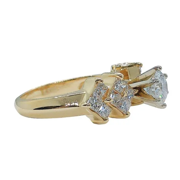 Diamond Engagement Ring with Princess Cut Accents Image 2 Joint Venture Jewelry Cary, NC