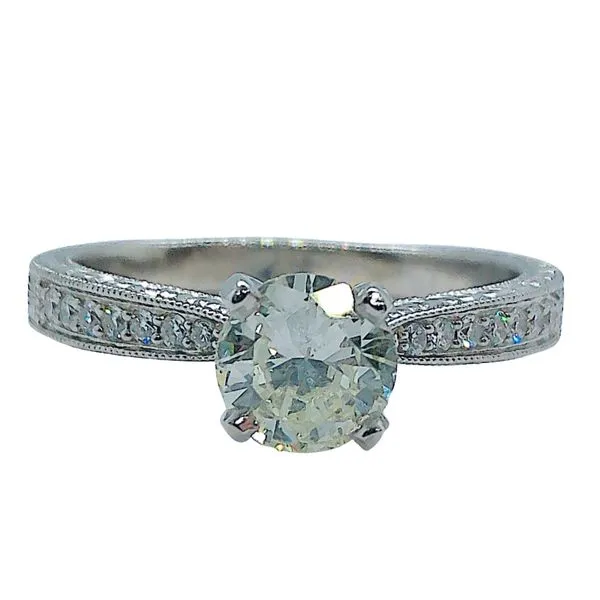 Diamond Engagement Ring and Diamond Wedding Band Set Image 3 Joint Venture Jewelry Cary, NC