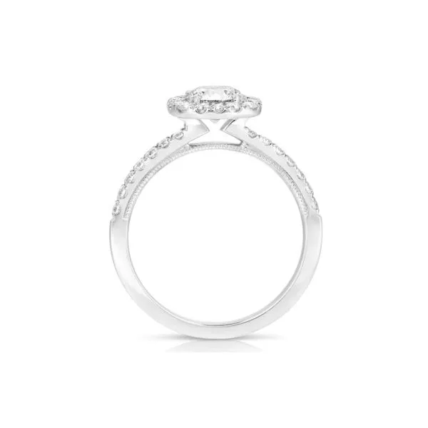 Cushion Cut Diamond Halo Engagement Ring Image 3 Joint Venture Jewelry Cary, NC