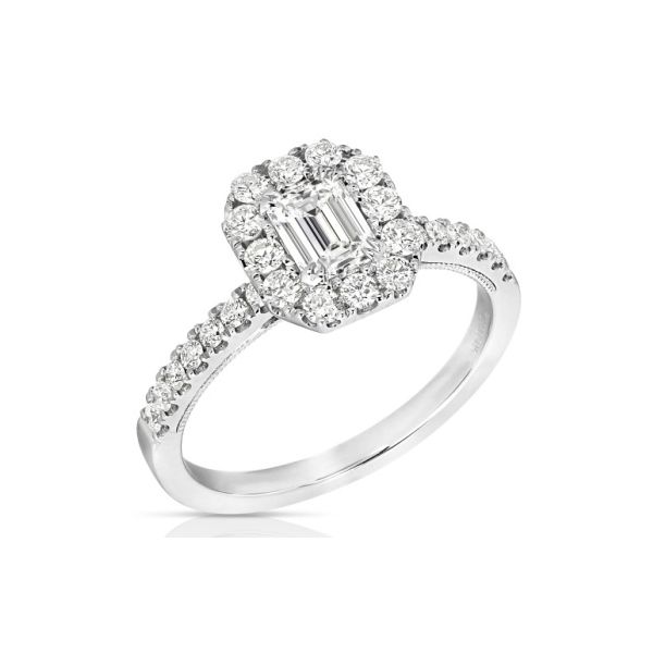 Emerald Cut Halo Diamond Engagement Ring Joint Venture Jewelry Cary, NC