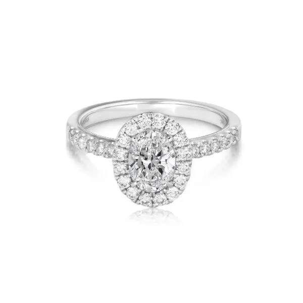 Oval Cut Diamond Halo Engagement Ring Image 2 Joint Venture Jewelry Cary, NC