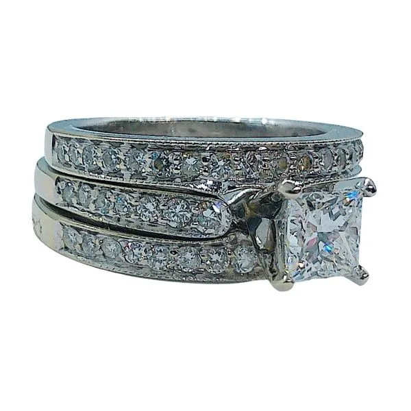 Princess Cut Diamond Engagement Ring Set Image 2 Joint Venture Jewelry Cary, NC