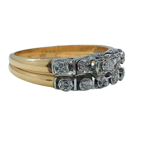 Estate Diamond Engagement Ring and Band Set Image 2 Joint Venture Jewelry Cary, NC
