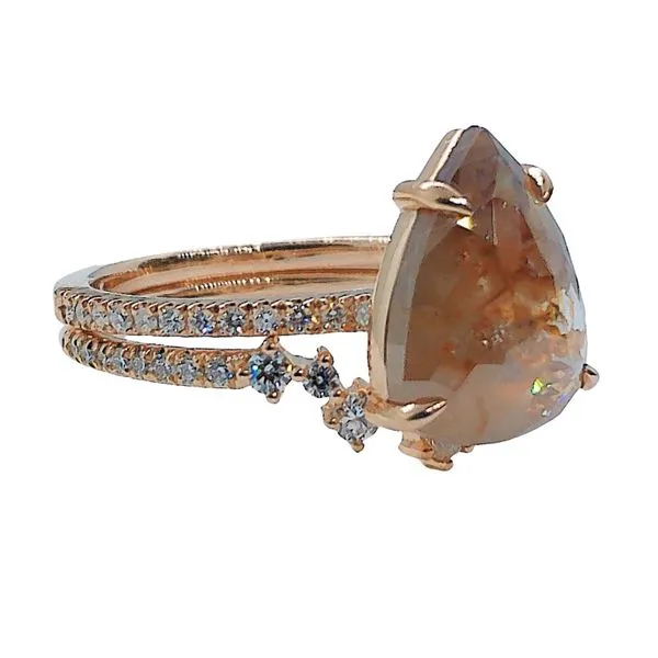 Rustic Pear Cut Diamond Engagement Ring Set Image 2 Joint Venture Jewelry Cary, NC