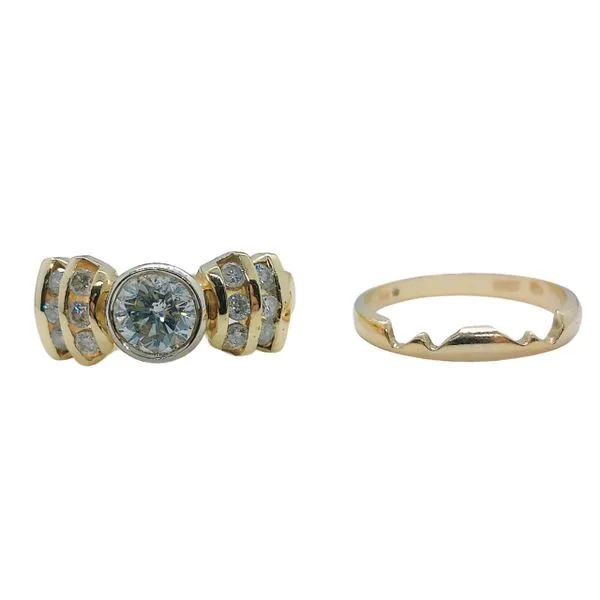 Diamond Engagement Ring with Custom Wedding Band Joint Venture Jewelry Cary, NC