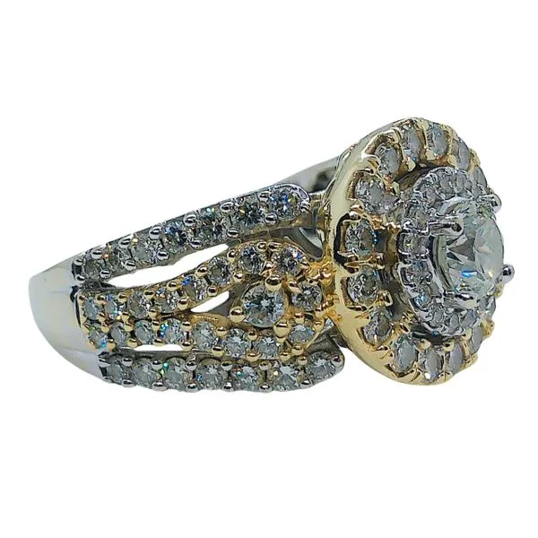 Halo Diamond Engagement Ring Image 2 Joint Venture Jewelry Cary, NC