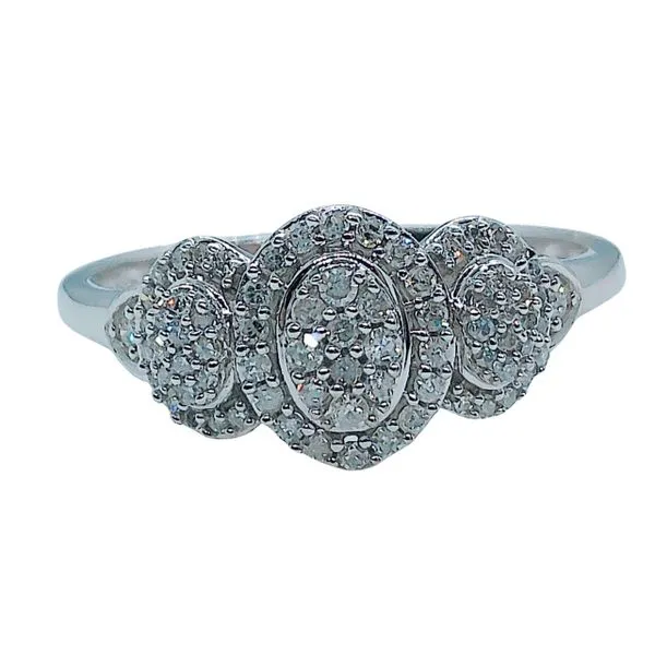 Three Halo Cluster Engagement Ring Joint Venture Jewelry Cary, NC