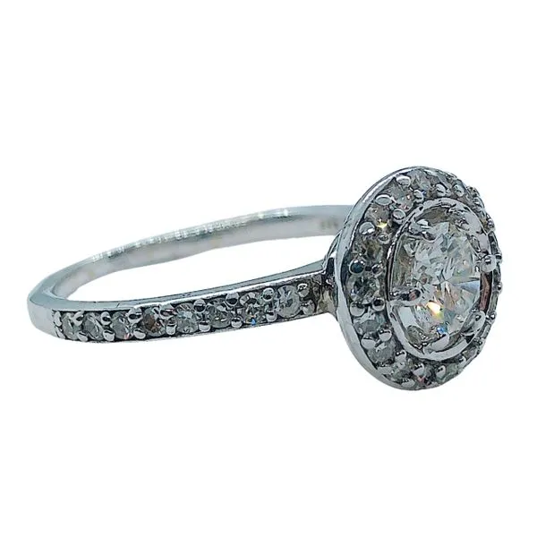 Halo Diamond Engagement Ring Set Image 2 Joint Venture Jewelry Cary, NC