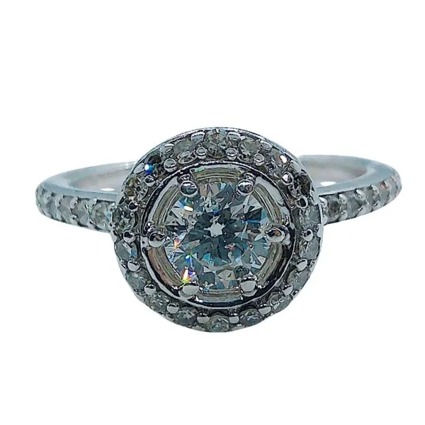 Halo Diamond Engagement Ring Set Joint Venture Jewelry Cary, NC