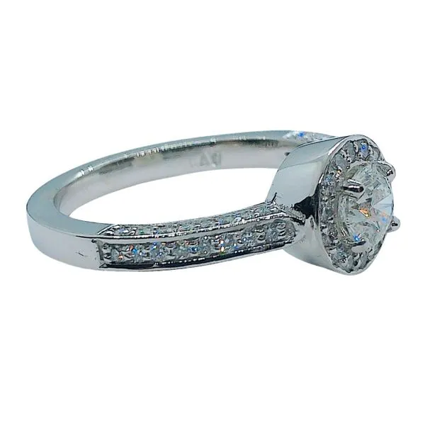 Diamond Halo Engagement Ring Image 2 Joint Venture Jewelry Cary, NC