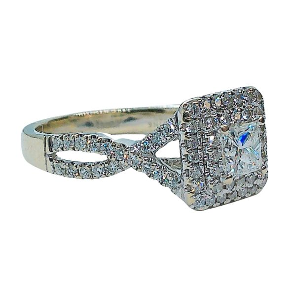 Princess Cut Diamond Halo Engagement Ring Image 2 Joint Venture Jewelry Cary, NC