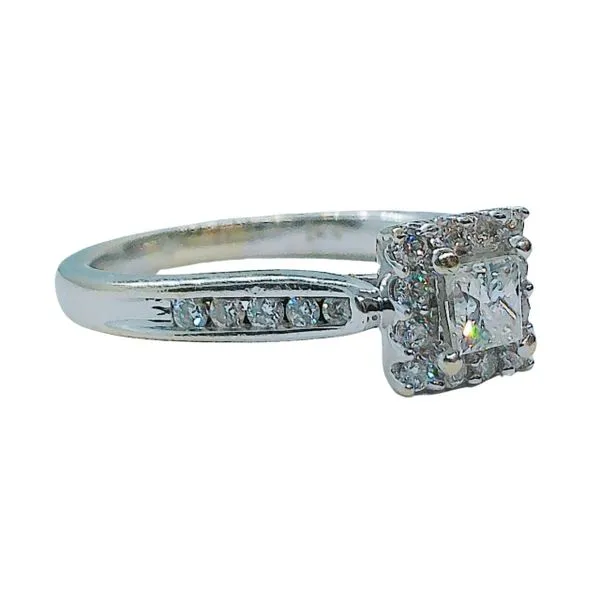 Princess Cut Halo Diamond Engagement Ring Image 2 Joint Venture Jewelry Cary, NC