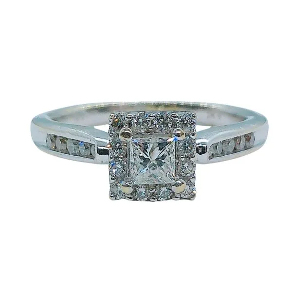 Princess Cut Halo Diamond Engagement Ring Joint Venture Jewelry Cary, NC