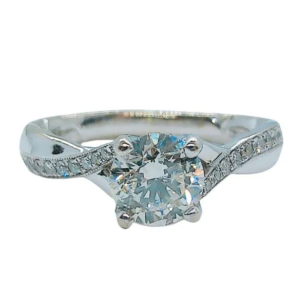 Diamond Engagement Ring with Twisted Accents Joint Venture Jewelry Cary, NC