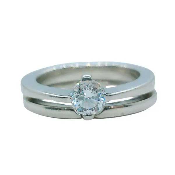 Round Diamond Solitaire Engagement Ring and Matching Wedding Band Set Joint Venture Jewelry Cary, NC