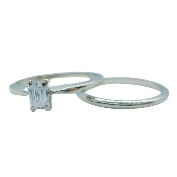 Emerald Cut Diamond Engagement Ring Set Image 3 Joint Venture Jewelry Cary, NC
