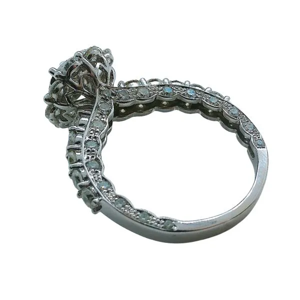 Flower Halo Custer Diamond Engagement Ring Image 3 Joint Venture Jewelry Cary, NC