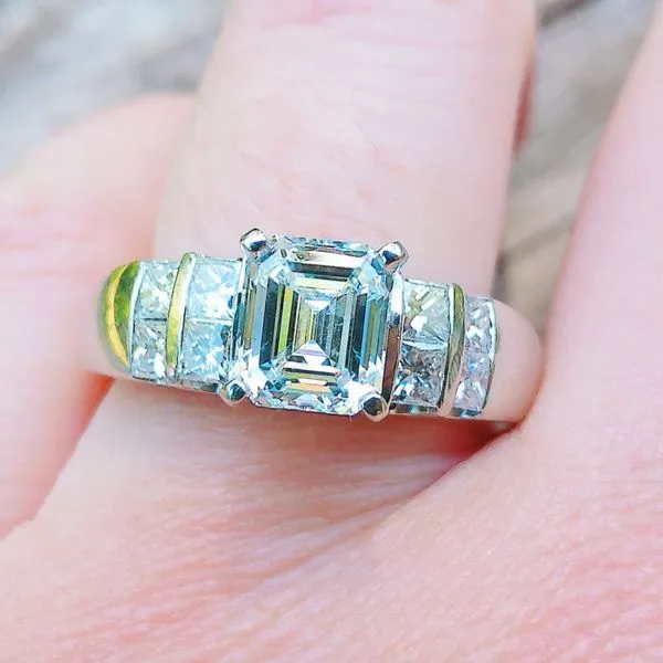 Emerald Cut Diamond Engagement Ring Image 3 Joint Venture Jewelry Cary, NC