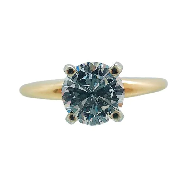 14k Yellow Gold 1.14ct Round Brilliant Cut Diamond Solitaire Engagement Ring Joint Venture Jewelry Cary, NC